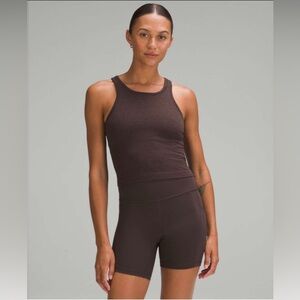 Lululemon Ebb to Street Cropped Racerback Tank Top - Java